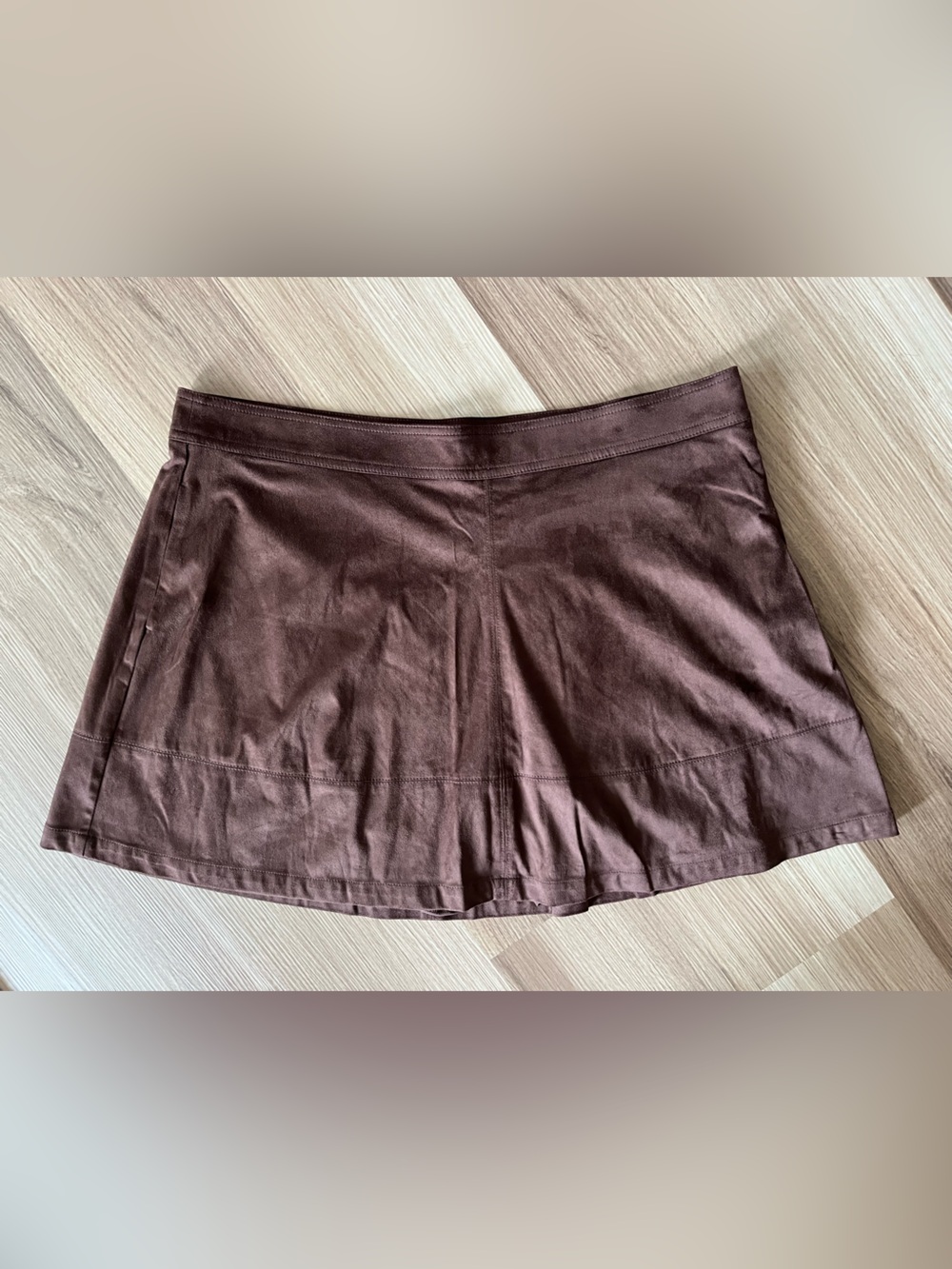 Lane Bryant Faux Suede A-Line Skirt w/shorts Chocolate Brown S 20 NWT Plus Size